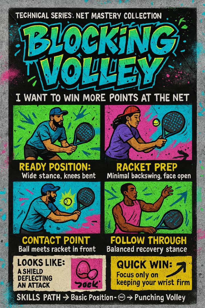 Padel Skill Card - Blocking Volley Example